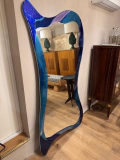 Sculptural Murano glass large art mirror - 4120710