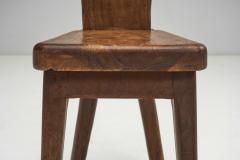 Sculptural Olive Wood High Back French Chair France 1970s - 3083511