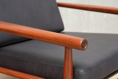 Sculptural Pair of Scandinavian Modern Teak Armchairs with Runner Legs 1950s - 4213458