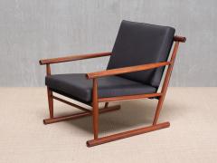 Sculptural Pair of Scandinavian Modern Teak Armchairs with Runner Legs 1950s - 4213460