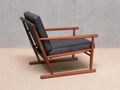 Sculptural Pair of Scandinavian Modern Teak Armchairs with Runner Legs 1950s - 4213462