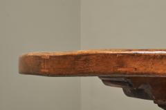 Sculptural Pedestal Table in Solid Oak 1960s - 4468561