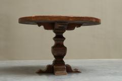 Sculptural Pedestal Table in Solid Oak 1960s - 4468569
