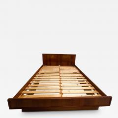 Sculptural Platform Queen Bed Modern Low Profile Teak Wood from Norway - 3012184