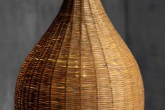 Sculptural Rattan Pendant Lamp France 1960s - 4810307