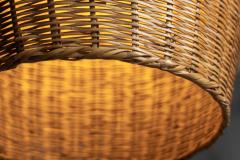 Sculptural Rattan Pendant Lamps France 1960s - 4298838