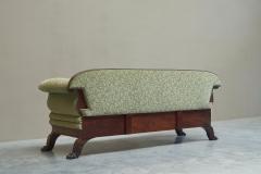 Sculptural Regency Sofa in Figured Mahogany Veneer and Velvet Early 19th Century - 4677270