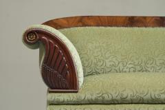 Sculptural Regency Sofa in Figured Mahogany Veneer and Velvet Early 19th Century - 4677308