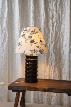 Sculptural Ribbed Ceramic Table Lamp Hungary 1970s - 4802891