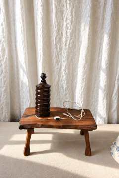 Sculptural Ribbed Ceramic Table Lamp Hungary 1970s - 4802894