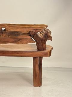 Sculptural Rustic Knotted Hardwood Bench - 4423958