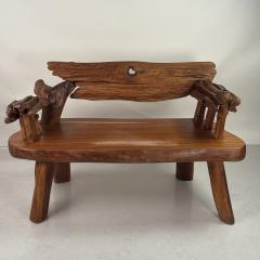 Sculptural Rustic Knotted Hardwood Bench - 4423960