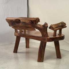 Sculptural Rustic Knotted Hardwood Bench - 4423961