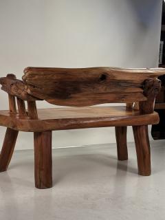 Sculptural Rustic Knotted Hardwood Bench - 4423962