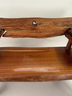 Sculptural Rustic Knotted Hardwood Bench - 4423963