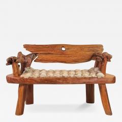 Sculptural Rustic Knotted Hardwood Bench - 4426351