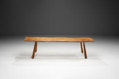 Sculptural Solid Oak Bench with Club Legs Europe 20th Century - 4007717