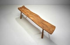 Sculptural Solid Oak Bench with Club Legs Europe 20th Century - 4007720