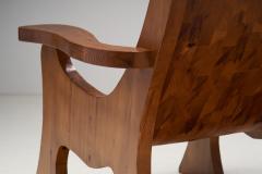 Sculptural Solid Wood Armchair Europe ca 1960s - 3544335