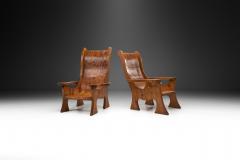Sculptural Solid Wood Armchairs Europe ca 1960s - 2871692