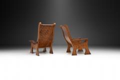 Sculptural Solid Wood Armchairs Europe ca 1960s - 2871693