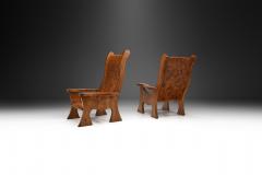 Sculptural Solid Wood Armchairs Europe ca 1960s - 2871694