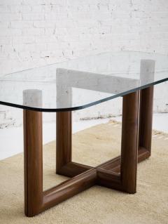 Sculptural Solid Wood Dining Table With Glass Top - 2676011