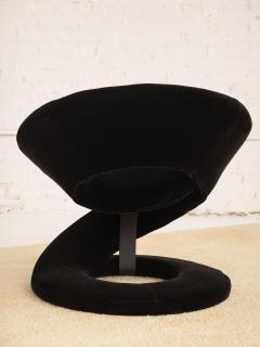 Sculptural Spiral Ribbon Chair in Black Mohair Attributed to Jaymar - 2675545