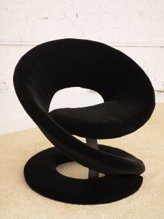 Sculptural Spiral Ribbon Chair in Black Mohair Attributed to Jaymar - 2675548