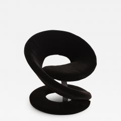 Sculptural Spiral Ribbon Chair in Black Mohair Attributed to Jaymar - 2678373