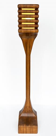 Sculptural Studio Craft Carved Wood Floor Lamp - 3036507