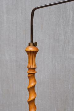 Sculptural Swedish Grace Floor Lamp in Birch and Brass Lundling Sweden 1930s - 4638524