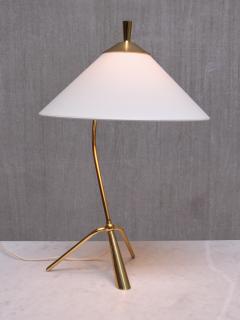 Sculptural Swedish Modern Tripod Table Desk Lamp in Brass 1950s - 3813297