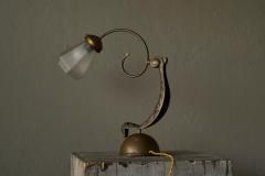 Sculptural Table Lamp in Brass and Opaline Glass Europe Early 20th Century - 4582212