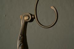 Sculptural Table Lamp in Brass and Opaline Glass Europe Early 20th Century - 4582245