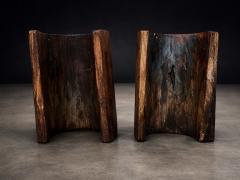 Sculptural Table with 6 Matching Stools in Reclaimed Wood Lot 764 765 - 4511732