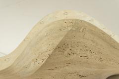 Sculptural Vintage Travertine Coffee Table with Glass Top Italy 1970s - 4521354