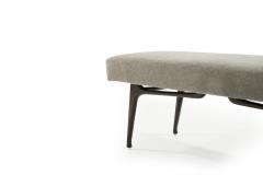 Sculptural Walnut Bench in Mohair Italy 1950s - 1173528