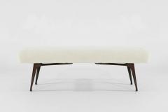 Sculptural Walnut Bench in Shearling - 1391012