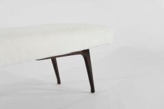 Sculptural Walnut Bench in Shearling - 1391038