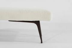 Sculptural Walnut Bench in Shearling - 1391039