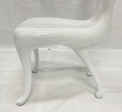 Sculptural Winged Chair in White Lacquered Wood Signed by Artist One of a Ki - 4365950