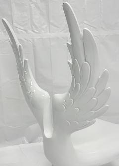 Sculptural Winged Chair in White Lacquered Wood Signed by Artist One of a Ki - 4365952