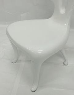 Sculptural Winged Chair in White Lacquered Wood Signed by Artist One of a Ki - 4365958