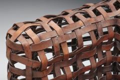 Sculptural Woven Leather Sofa 1950s - 2664549