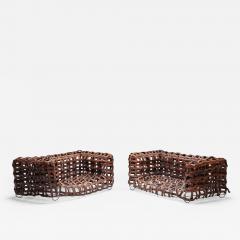 Sculptural Woven Leather Sofa 1950s - 2669433