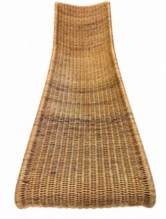Sculptural Woven Rattan Chaise Lounge Italy 1960 - 4818676