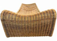 Sculptural Woven Rattan Chaise Lounge Italy 1960 - 4818680