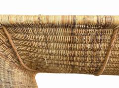 Sculptural Woven Rattan Chaise Lounge Italy 1960 - 4818684