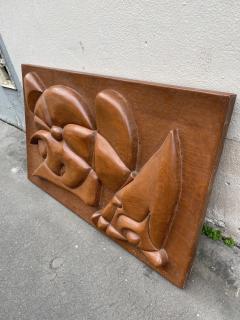 Sculptural decorative wood panel by A Guignard - 3947714